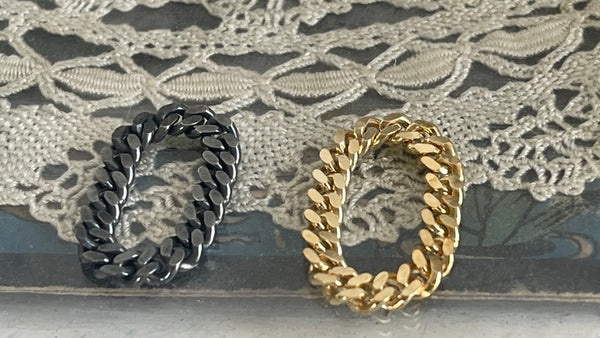 "Aaron’’chain ring/ silver 925 oxidized