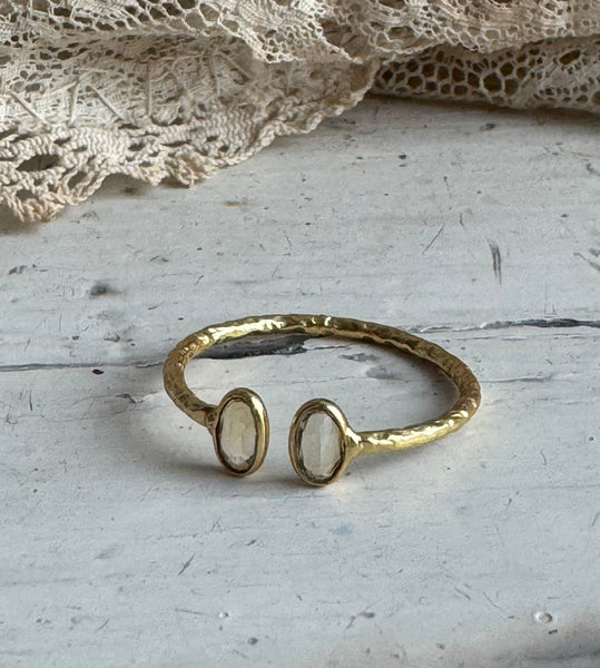 ‘Ina’ double ring / Citrine