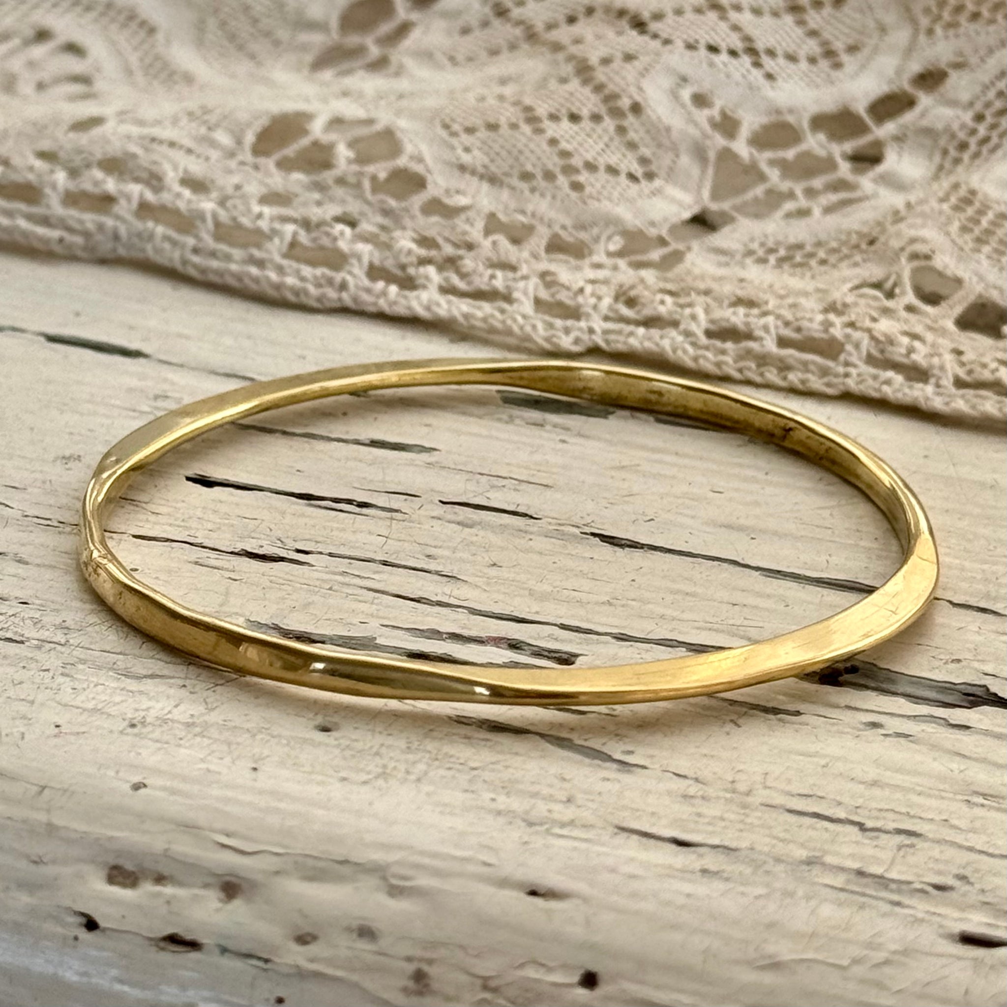 Organic gold bangle