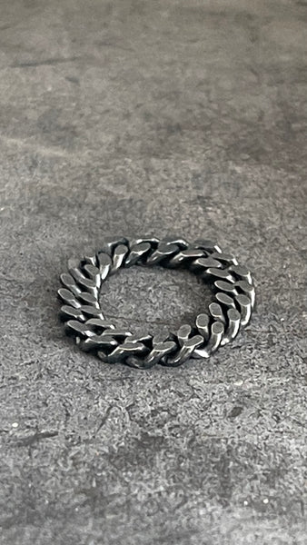 "Aaron’’chain ring/ silver 925 oxidized