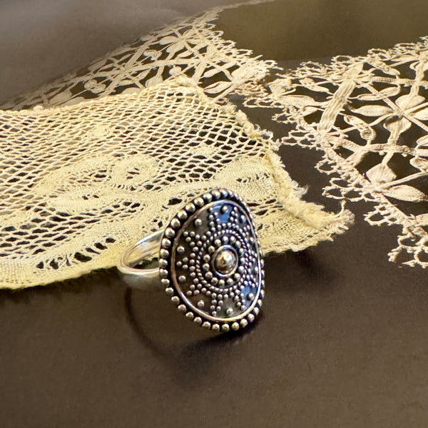 ´Azteca´ ring / 925 silver