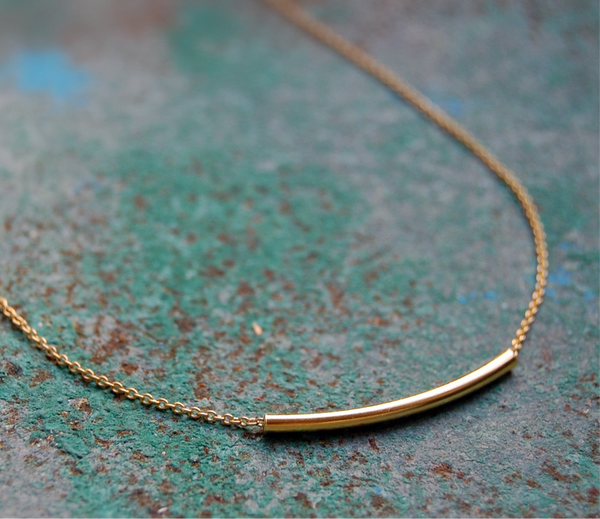 'tubular bar' necklace | 24k gold-plated