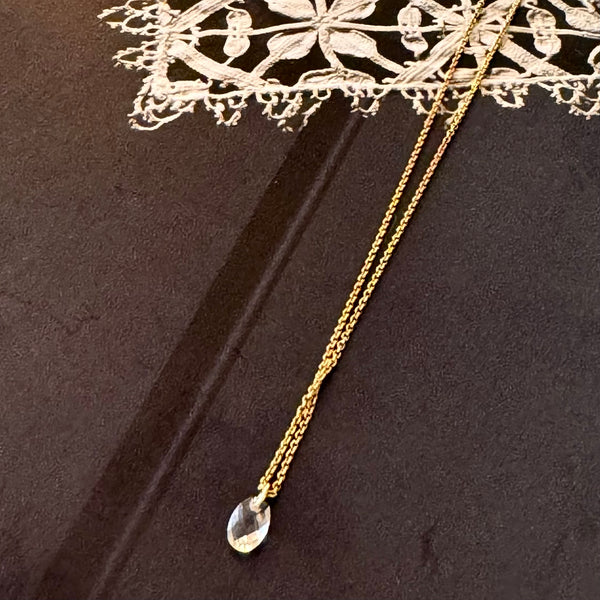 Citrine | stone pendant necklace | 24k gold-plated