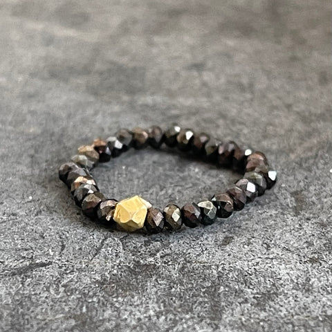 Pyrite Ella | Faceted Stone Adjustable Ring