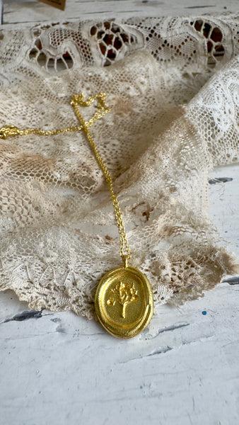 “Flor’ necklace gold