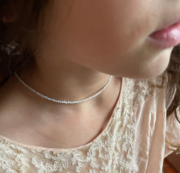 ‚Moonstone’ faceted stone necklace