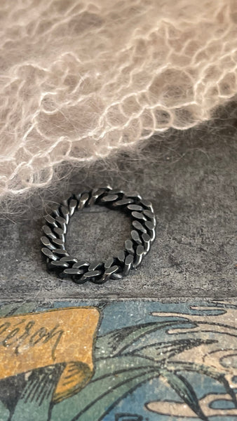 "Aaron’’chain ring/ silver 925 oxidized