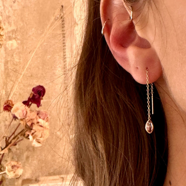 ‚Indra‘ chain drop earring / crystal