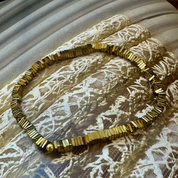 “Pyrite” faceted / stone bracelet