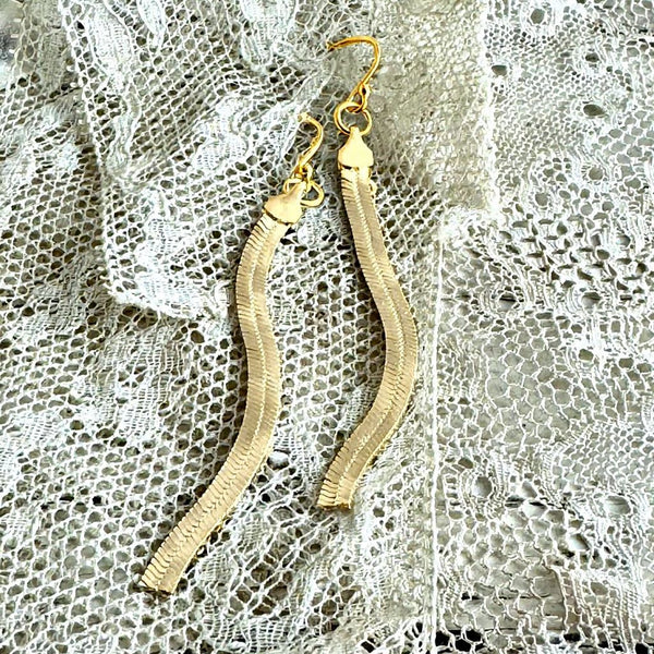 'Snake' earchain |925 Sterling Silver gold plated