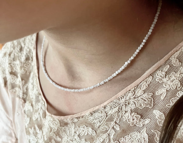 ‚Moonstone’ faceted stone necklace