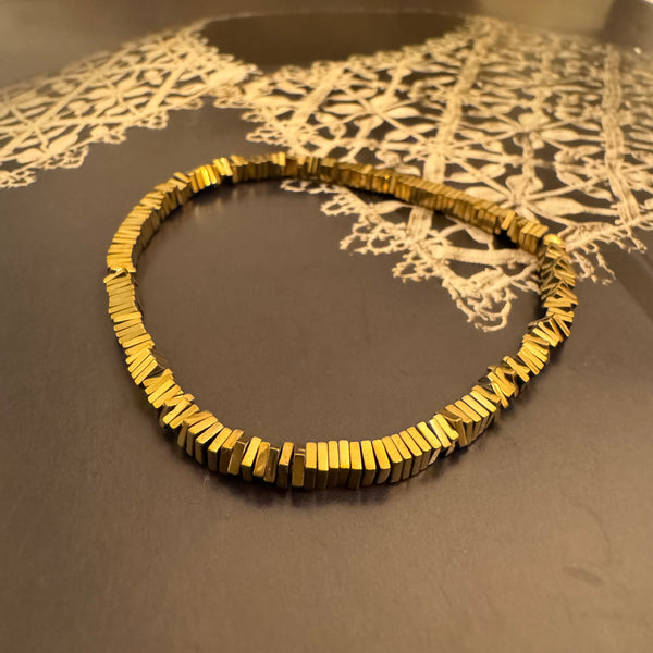 “Pyrite” faceted / stone bracelet