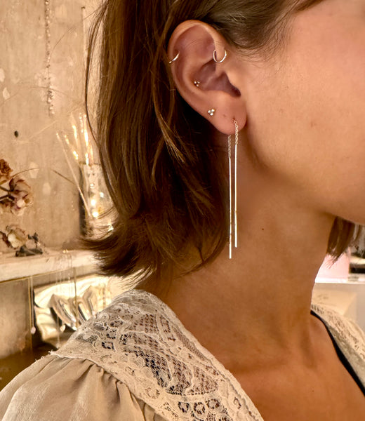 chain stick earrings | 925 silver