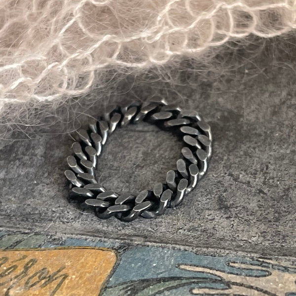 "Aaron’’chain ring/ silver 925 oxidized