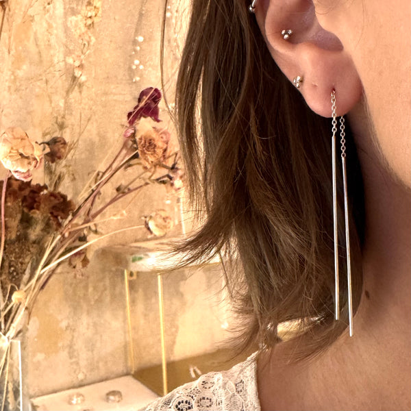 chain stick earrings | 925 silver