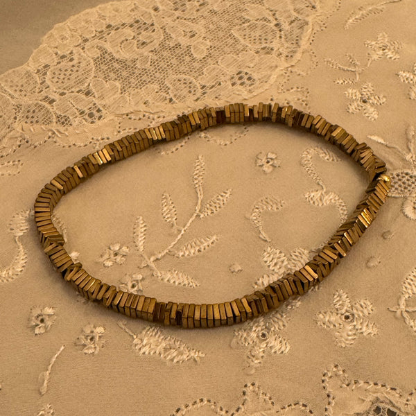 “Pyrite” faceted / stone bracelet