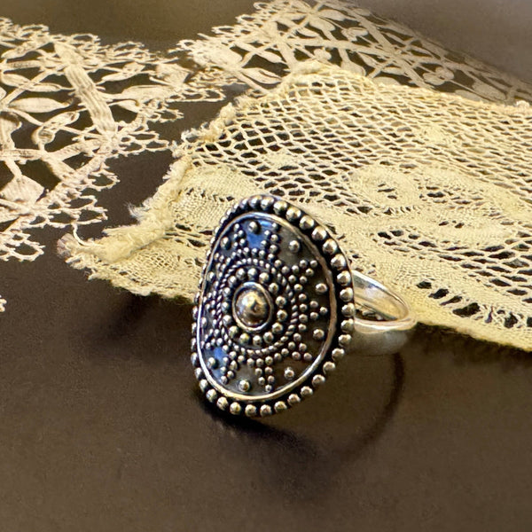 ´Azteca´ ring / 925 silver