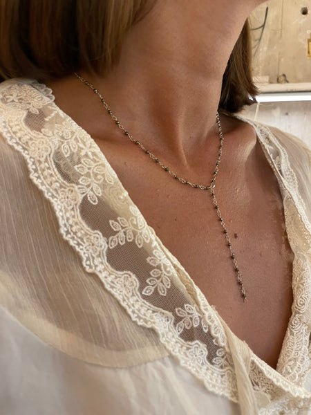 "Pyrite" Y Rosary necklace | 925 Silver