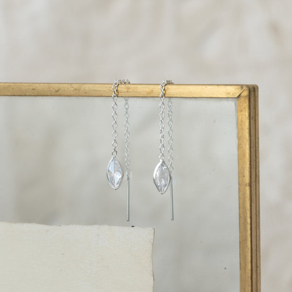 ‚Indra‘ chain drop earring / crystal