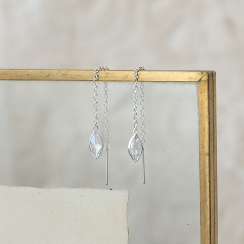 ‚Indra‘ chain drop earring / crystal