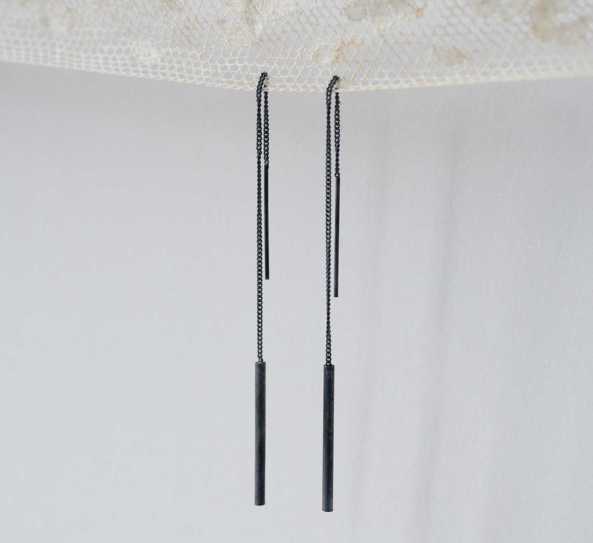 ´Bar´ earchain  / silver 925  oxidize