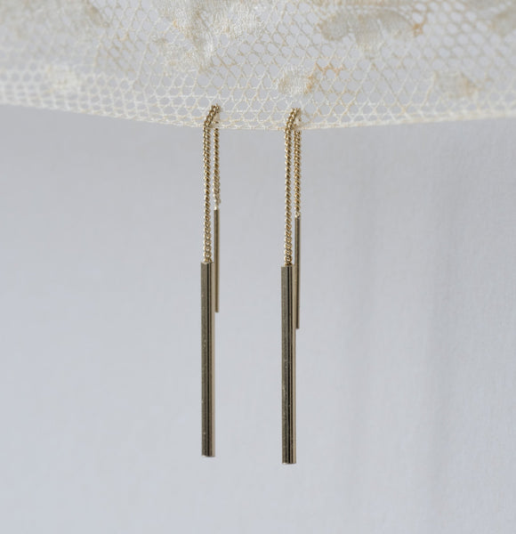 ´Bar´ earchain  / silver 925  oxidize