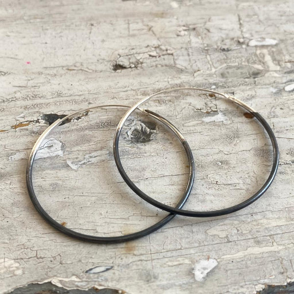 creolen "hoops" | 925 half oxidized silver | different sizes