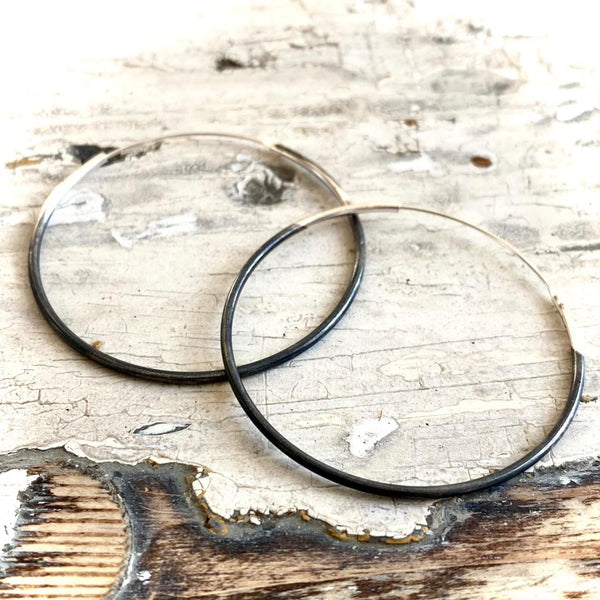creolen "hoops" | 925 half oxidized silver | different sizes