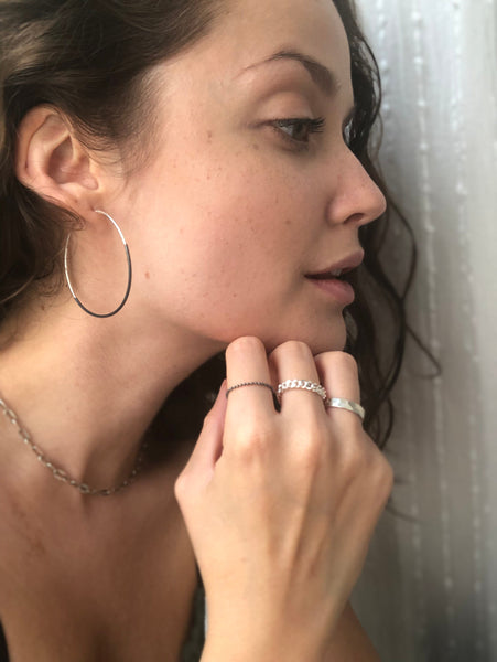 creolen "hoops" | 925 half oxidized silver | different sizes