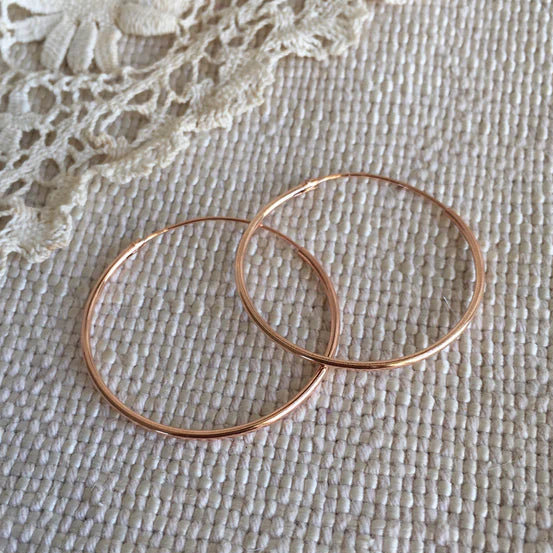 'Classic' hoops | 24k Rose gold | Different sizes