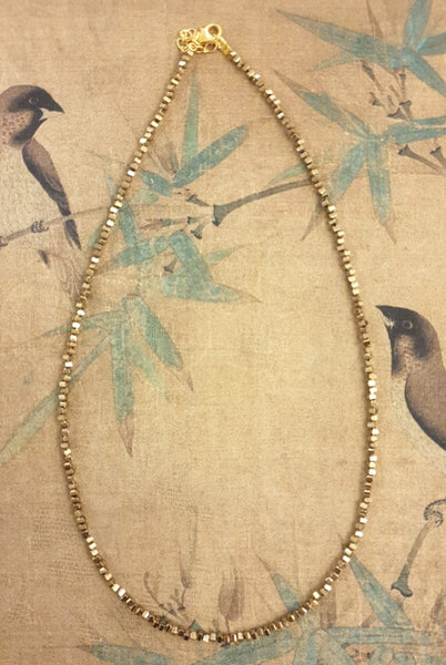 ‚Pyrite’ faceted stone necklace