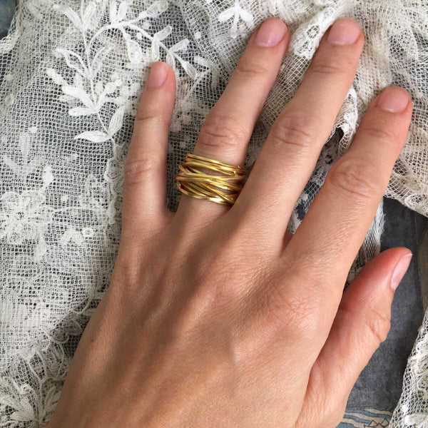'nest' ring | 24k gold-plated