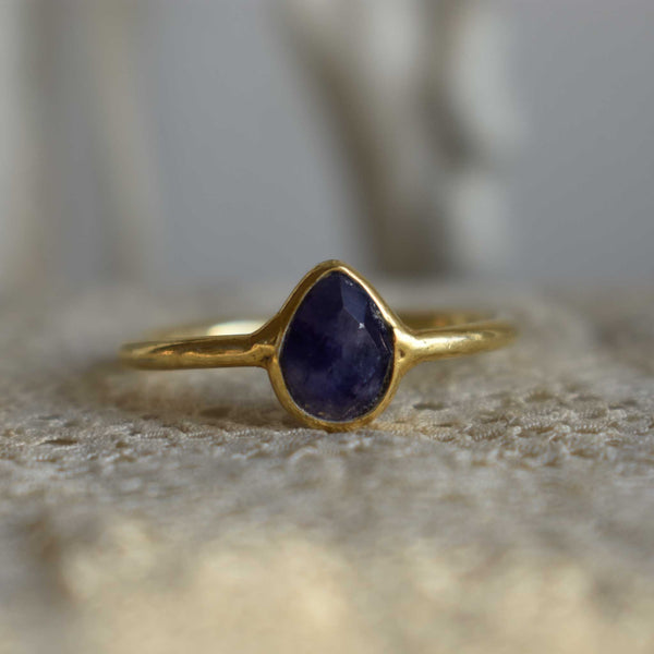 sapphire | ‘laia’ ring | 24k gold-plated