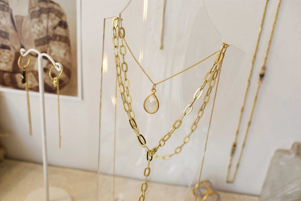 Moonstone | cut pendant necklace | 24k Gold-plated