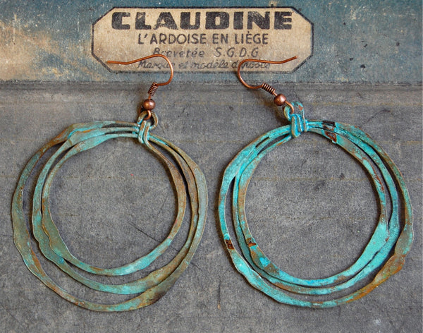 'organic' earrings | oxidized copper turquoise