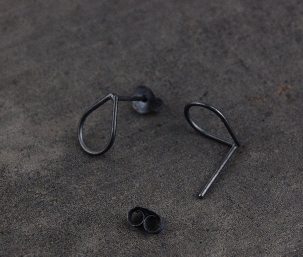 drop earstuds | 925 silver oxidized