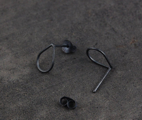 drop earstuds | 925 silver oxidized