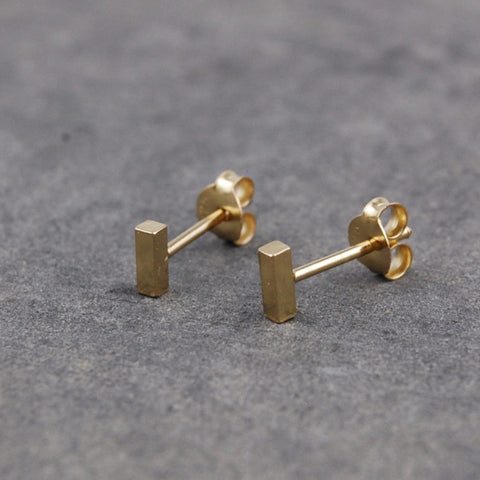 mini bar earstuds | 24k gold-plated