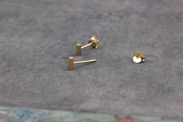 mini bar earstuds | 24k gold-plated