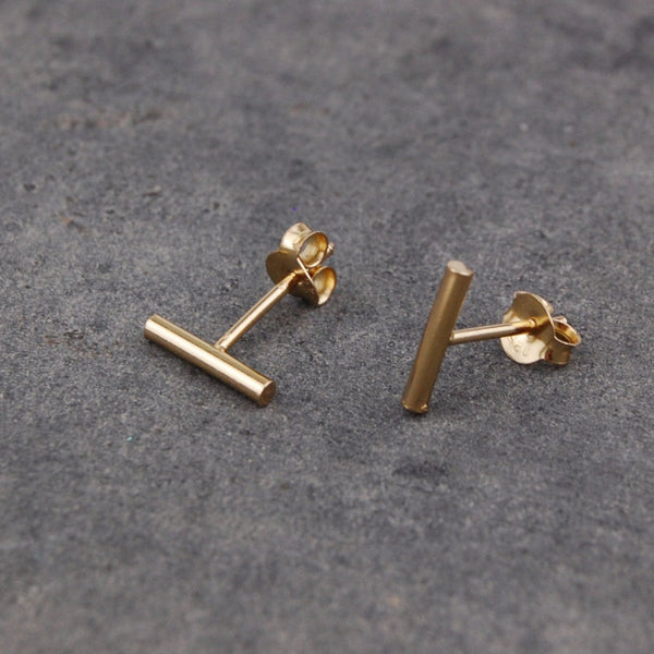 small stick earstuds | 24k gold-plated