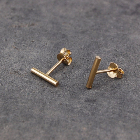 small stick earstuds | 24k gold-plated