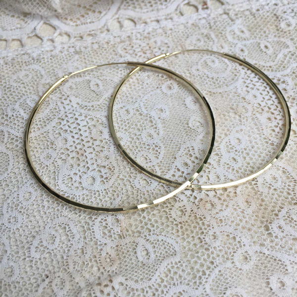 'Faceted' hoops | 24k Gold-plated | 55 mm