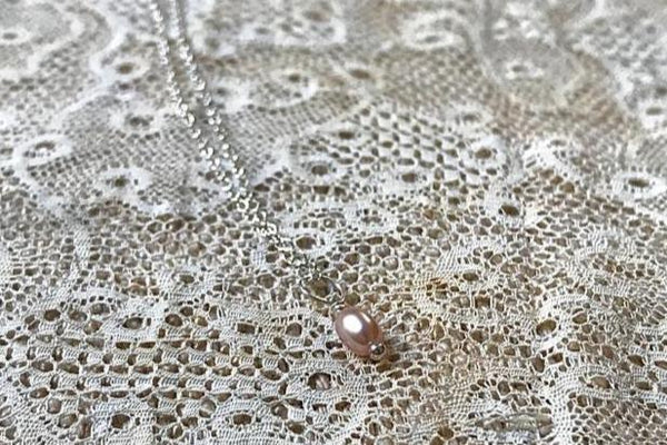 'Drop rose pearl' necklace | 925 Silver