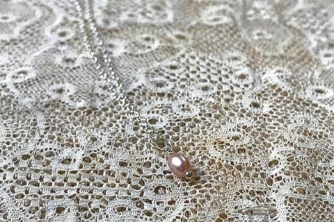 'Drop rose pearl' necklace | 925 Silver