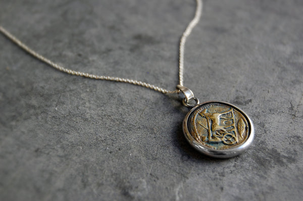 'roman coin' necklace | 925 silver | 20/20mm