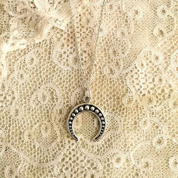 'Crescent bohemian moon' necklace | 925 Silver