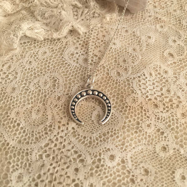 'Crescent bohemian moon' necklace | 925 Silver