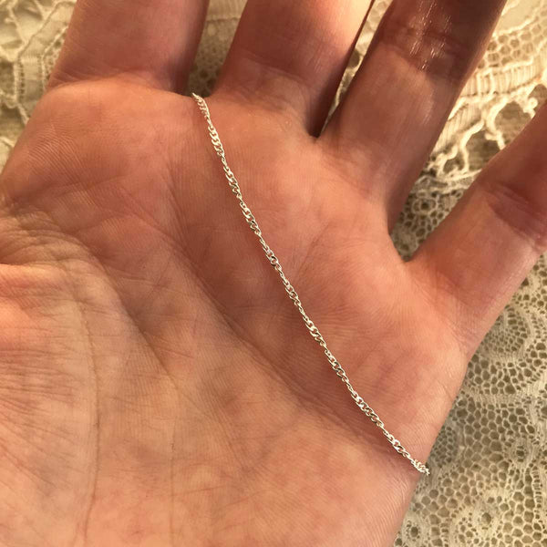 twisted fine chain anklet | 925 silver