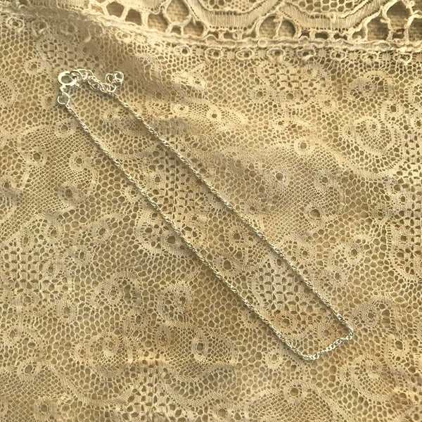 twisted fine chain anklet | 925 silver