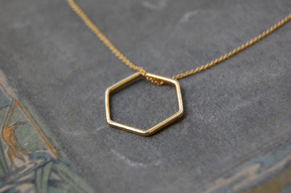'hexagonal ring' necklace | 24k gold-plated
